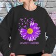 Daisy Butterfly Purple Ribbon Alzheimer Awareness Women Sweatshirt Gifts for Her