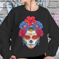 Floral Sugar Skull Day Of The Dead Dia De Muertos Women Women Sweatshirt Gifts for Her