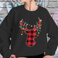 Funny Classic Red & Black Christmas Buffalo Plaid Deer Women Sweatshirt Gifts for Her