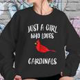 Just A Girl Who Loves Cardinals Bird Birding Gift Women Sweatshirt Gifts for Her