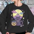 Kawaii Pastel Goth Cute Creepy Halloween Black Cat Witch Hat V2 Men Women T-Shirt Graphic Print Casual Unisex Tee Women Sweatshirt Gifts for Her