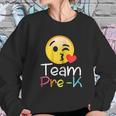 Team Prek Teacher Emoji Hearts Love Back To School Women Sweatshirt Gifts for Her