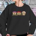 Three Emoji Monkey Flower Hear Speak See No Evil Cute Monkey Women Sweatshirt Gifts for Her