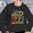 Vintage March 1971 50Th Birthday Gifts Cassette Tape Retro Women Sweatshirt Gifts for Her