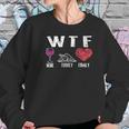 Wtf Wine Turkey Family Thanksgiving Cute Dinner Gift Women Sweatshirt Gifts for Her