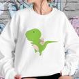 Dinosaur Piggy Backing Sloth Kitty Cat Funny Trex Women Sweatshirt Gifts for Her