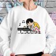 Freddie Mercury Peanuts Playing Piano And Dinking Wine Shirt Women Sweatshirt Gifts for Her