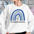 Hip Dysplasia Awareness Floral Blue White Ribbon Rainbow Women Sweatshirt Gifts for Her