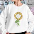 Marijuana Leaf Cannabis Sunflower Cool Stoner Gifts Women Sweatshirt Gifts for Her