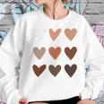 Melanin Skin Tone Hearts Be Kind Black History Month Women Sweatshirt Gifts for Her