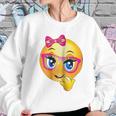 Smiling Girl Bling Face With Pink Glasses Women Emojis Women Sweatshirt Gifts for Her