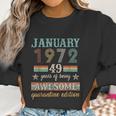 50Th Birthday Gift 50 Years Old Retro Vintage January 1972 Women Sweatshirt Gifts for Women