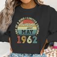 Womens Awesome Since May 1962 60 Years Old 60Th Birthday Gifts V-Neck Women Sweatshirt Gifts for Women