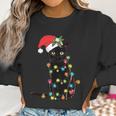 Black Santa Cat Tangled Up In Lights Christmas Santa Women Sweatshirt Gifts for Women