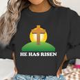 Christian Easter He Has Risen Christianity Cross Women Sweatshirt Gifts for Women