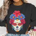 Floral Sugar Skull Day Of The Dead Dia De Muertos Women Women Sweatshirt Gifts for Women