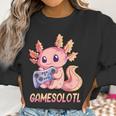 Gamesolotl Axolotl Video Gamer Kawaii Pastel Goth Anime Boys V4 Men Women T-Shirt Graphic Print Casual Unisex Tee Women Sweatshirt Gifts for Women