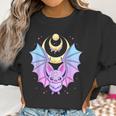 Kawaii Pastel Goth Cute Creepy Crescent Moon Bat Men Women T-Shirt Graphic Print Casual Unisex Tee Women Sweatshirt Gifts for Women