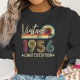 Womens Limited Edition 1956 66Th Birthday Gift 66 Years Old Vintage V-Neck Women Sweatshirt Gifts for Women