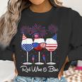 Red Wine & Blue 4Th Of July Wine Red White Blue Wine Glasses V9 Women Sweatshirt Gifts for Women