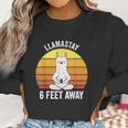 Retro Llamastay 6 Feet Away Llama Social Distancing Women Sweatshirt Gifts for Women