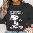 Snoopy - I Want Coffee Women Sweatshirt Gifts for Women