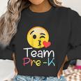 Team Prek Teacher Emoji Hearts Love Back To School Women Sweatshirt Gifts for Women