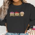 Three Emoji Monkey Flower Hear Speak See No Evil Cute Monkey Women Sweatshirt Gifts for Women