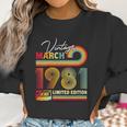 Womens Vintage March 1981 40Th Birthday Gifts Cassette Tape Retro Women Sweatshirt Gifts for Women