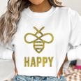 Bee Happy Funny Vintage Graphic Honey Bumblebee Women Sweatshirt Gifts for Women