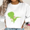 Dinosaur Piggy Backing Sloth Kitty Cat Funny Trex Women Sweatshirt Gifts for Women