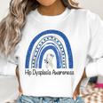 Hip Dysplasia Awareness Floral Blue White Ribbon Rainbow Women Sweatshirt Gifts for Women