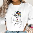 Lgbt Girl Power Pin Up Retro Art By Anne Cha Flag Gay Pride Women Sweatshirt Gifts for Women