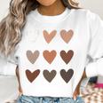 Melanin Skin Tone Hearts Be Kind Black History Month Women Sweatshirt Gifts for Women