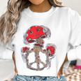 Trippy Magic Mushrooms Peace Sign 70S Women Sweatshirt Gifts for Women