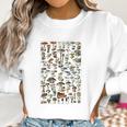 Vintage Mushrooms Chart Illustration Shroom Morel Hunter Women Sweatshirt Gifts for Women