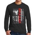 Braaap Vintage Usa American Flag Bike Men Long Sleeve Tshirt