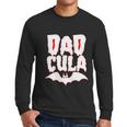 Cute Halloween Funny Halloween Day Dadcula Dracula Men Long Sleeve Tshirt