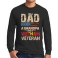 Mens Dad Grandpa Husband Us Flag Vietnam Veteran Father Day Men Long Sleeve Tshirt