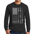 Here Fishy American Flag Men Long Sleeve Tshirt