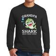 Grandpa Shark Funny Fathers Day Men Long Sleeve Tshirt