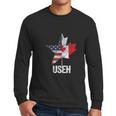 Half Canadian American Useh Canada Usa Flag United States Men Long Sleeve Tshirt