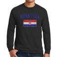 Hrvatska Croatia Flag Croatian Retro Fade Men Long Sleeve Tshirt