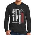 Just The Tip I Promise Bullet American Flag Gun Lover Gifts Graphic Design Printed Casual Daily Basic Men Long Sleeve Tshirt