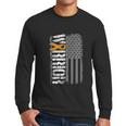 Kidney Warrior Sideways Awareness Ribbon Usa Flag Men Long Sleeve Tshirt