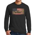 M1 Tank And American Flag Veterans Men Long Sleeve Tshirt