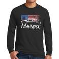 Maverick 302 Vintage American Flag Usa Muscle Car Men Long Sleeve Tshirt