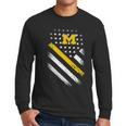 Michigan Wolverines Flag Men Long Sleeve Tshirt