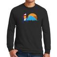 Retro Bigfoot Sun Mountain Colorado State Flag Shirt Gift Men Long Sleeve Tshirt