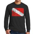 Retro Diver Down Flag Vintage Style Scuba Men Long Sleeve Tshirt